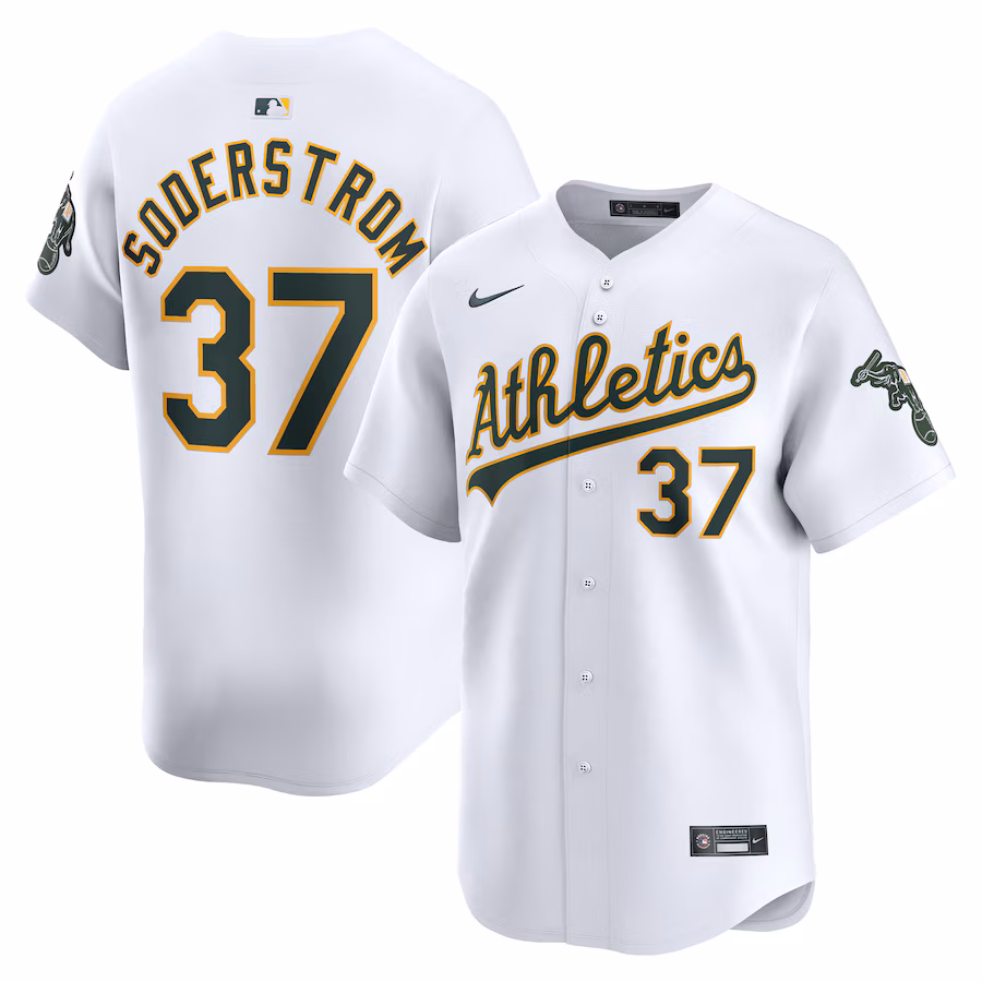 Men's Oakland Athletics Tyler Soderstrom Nike White Home Limited Player Jersey - Puhuasuan