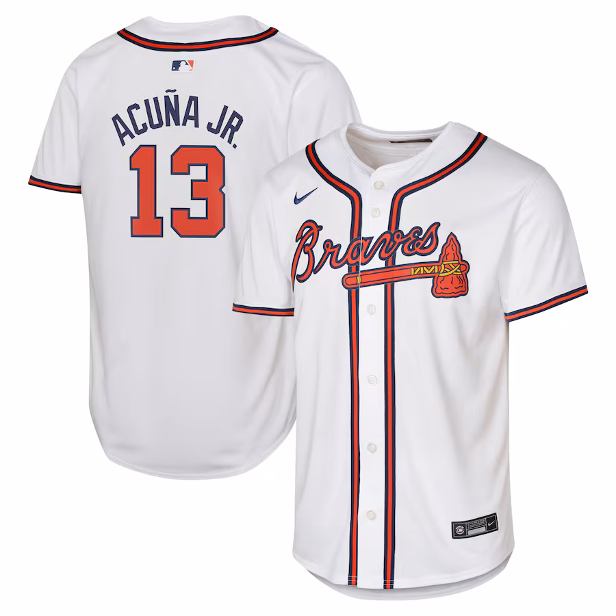 Youth Atlanta Braves Ronald Acuña Jr. Nike White Home Limited Player Jersey - Puhuasuan