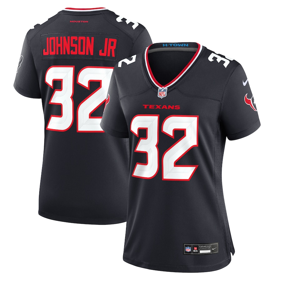 Women's Houston Texans Lonnie Johnson Jr. Nike  Navy Team Game Jersey - Puhuasuan