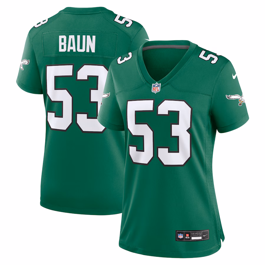 Women's Philadelphia Eagles Zack Baun Nike Kelly Green Alternate Game Jersey - Puhuasuan