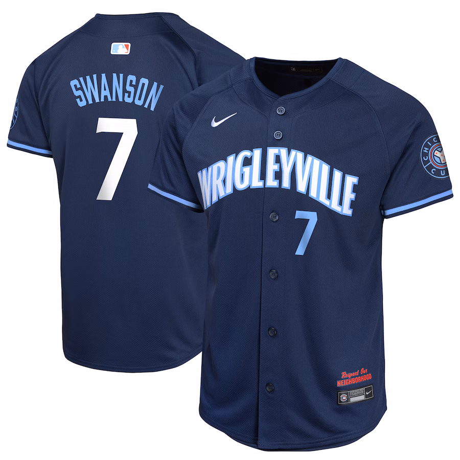 Youth Chicago Cubs Dansby Swanson Nike Navy City Connect Limited Player Jersey - Puhuasuan