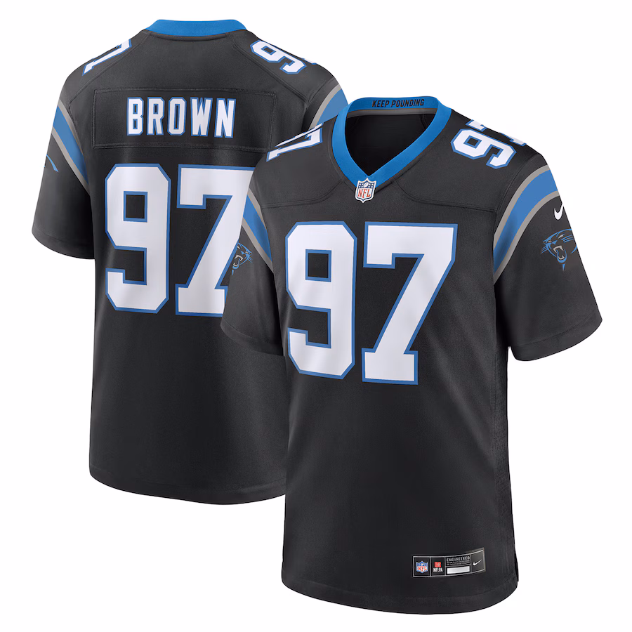 Men's Carolina Panthers Bobby Brown Nike Black Team Game Jersey - Puhuasuan