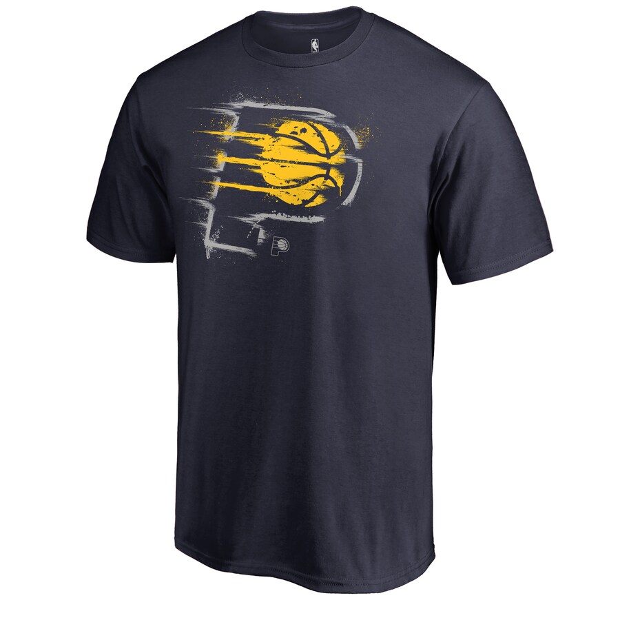 Men's Indiana Pacers Navy Splatter Logo T-Shirt - Puhuasuan