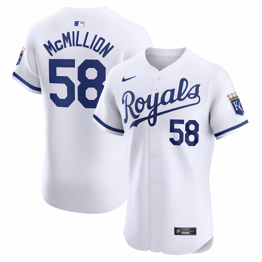 Men's Kansas City Royals John McMillon Nike White Home Elite Player Jersey - Puhuasuan