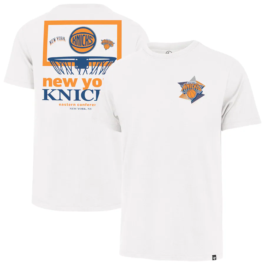 Men's New York Knicks  '47 White City Edition Backboard Franklin T-Shirt - Puhuasuan