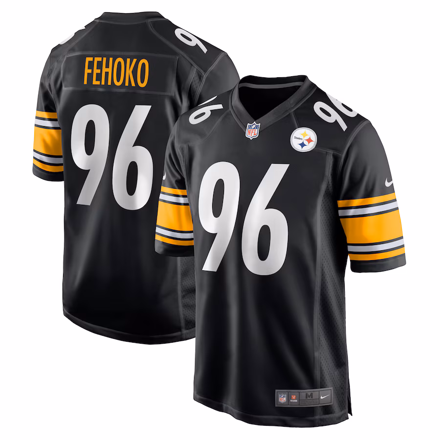 Men's Pittsburgh Steelers Breiden Fehoko Nike  Black  Game Jersey - Puhuasuan