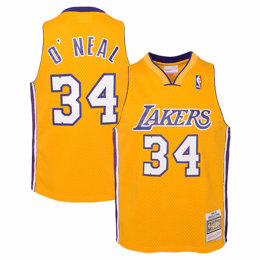 Youth Los Angeles Lakers Shaquille O'Neal Mitchell & Ness Gold 1999/00 Hardwood Classics Swingman Jersey - Puhuasuan