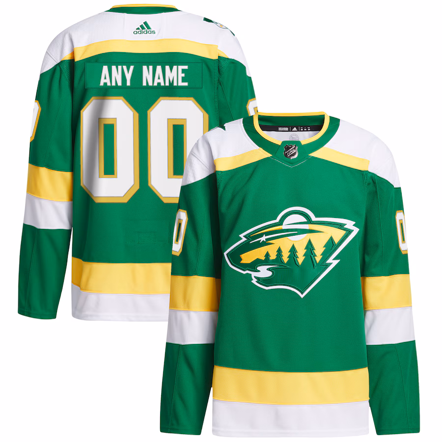 Men's Minnesota Wild adidas Green Alternate 2023/24 Primegreen Authentic Custom Jersey - Puhuasuan