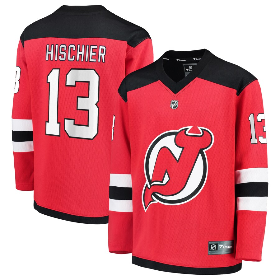 Youth New Jersey Devils Nico Hischier Fanatics Branded Red Replica Player Jersey - Puhuasuan
