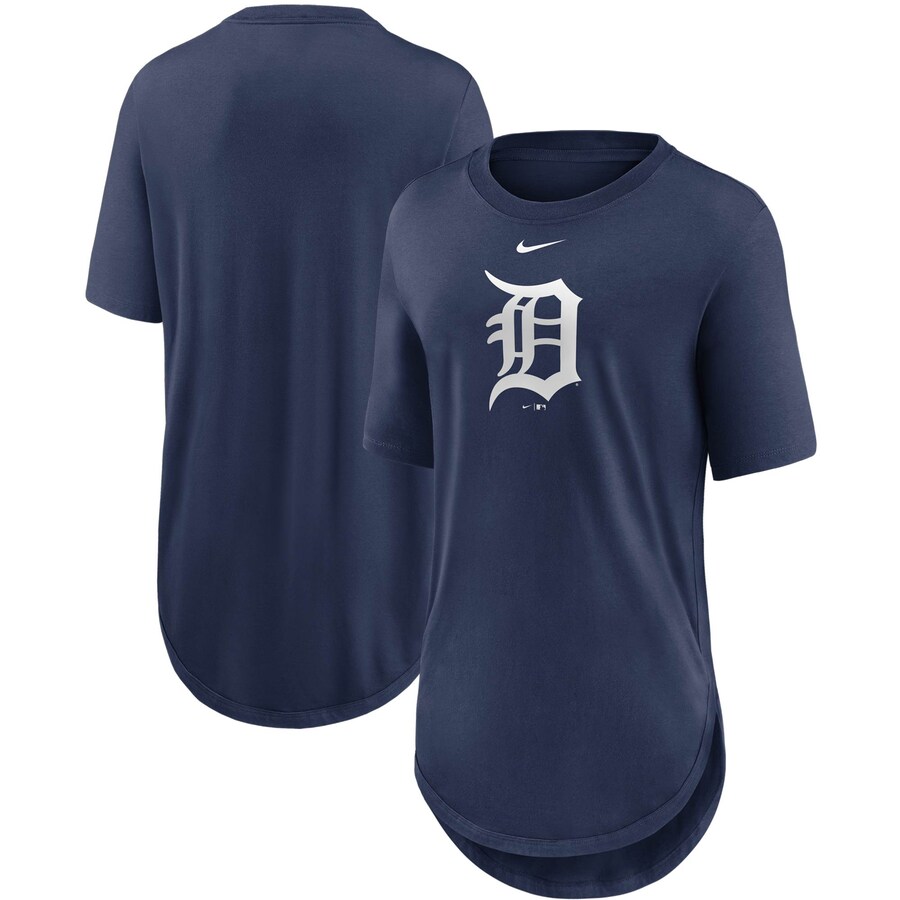 Women's Detroit Tigers Nike Navy Mascot Outline Weekend Tri-Blend T-Shirt - Puhuasuan