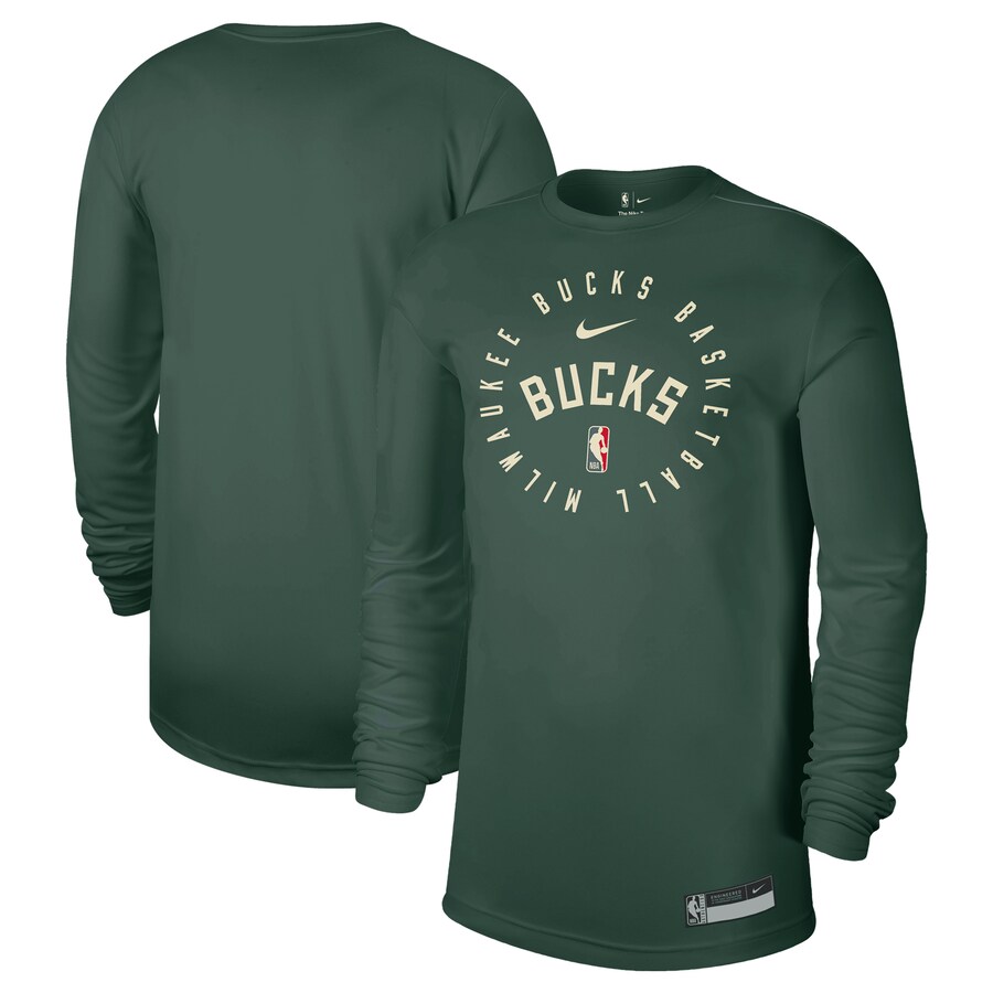 Men's Milwaukee Bucks Nike Hunter Green 2024/25 Legend On-Court Practice Long Sleeve T-Shirt - Puhuasuan