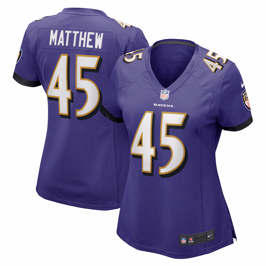 Women's Baltimore Ravens Christian Matthew Nike Purple Game Jersey - Puhuasuan