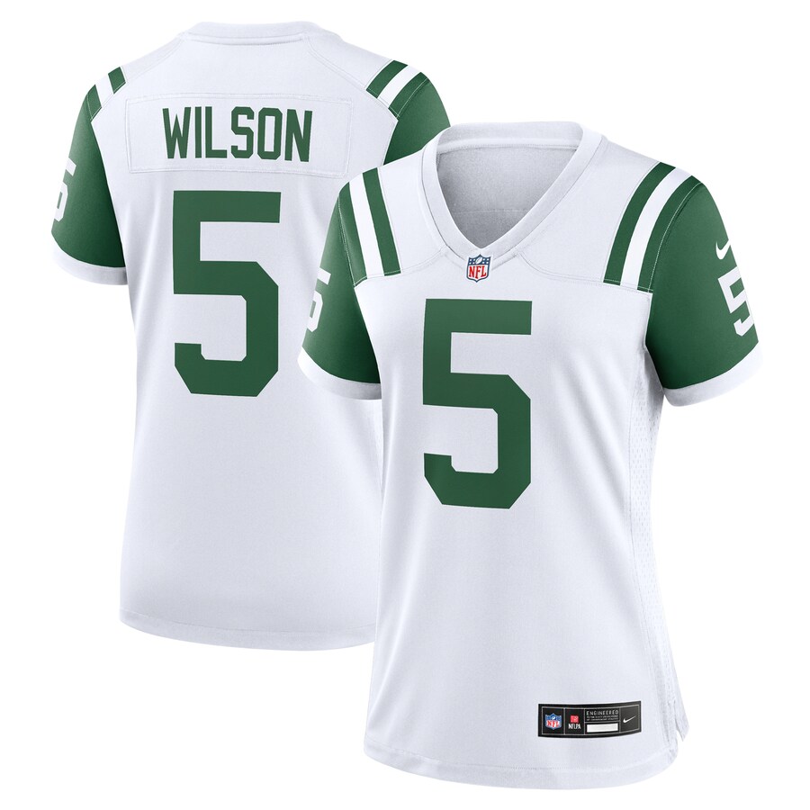 Women's New York Jets Garrett Wilson Nike White Classic Alternate Game Jersey - Puhuasuan