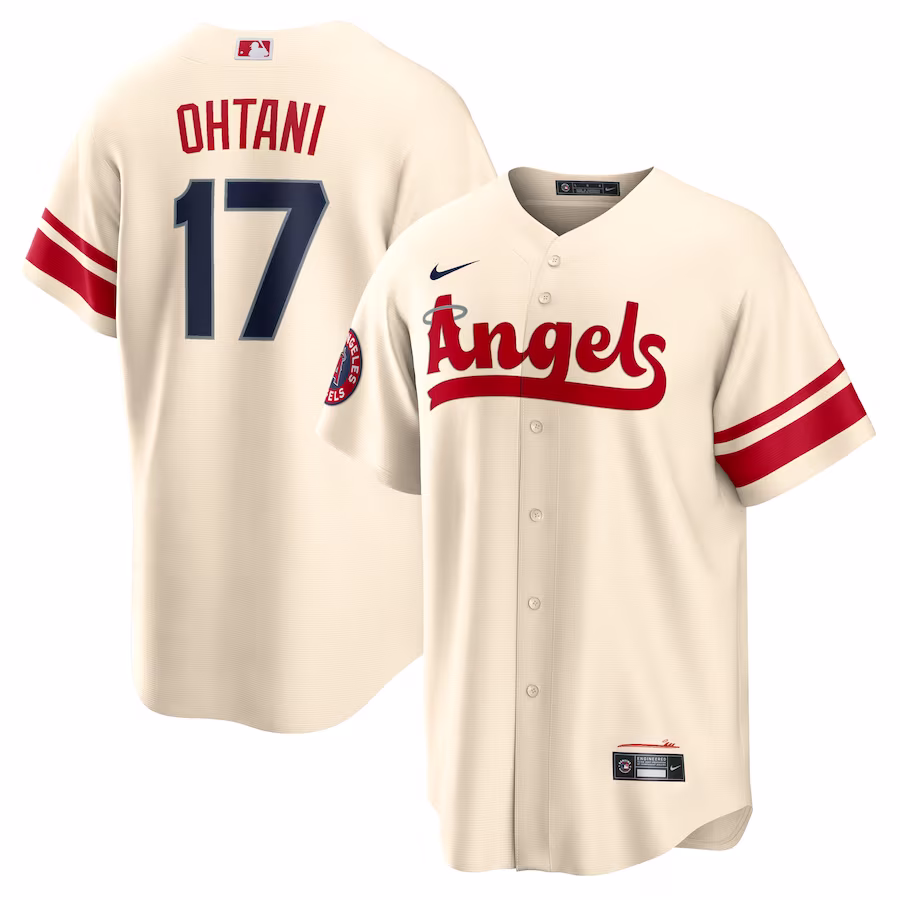 Men's Los Angeles Angels Shohei Ohtani Nike Cream City Connect Replica Player Jersey - Puhuasuan