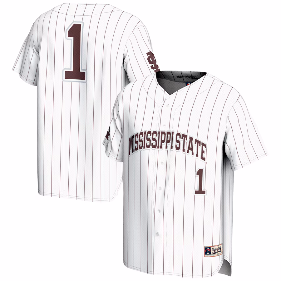 Youth GameDay Greats #1 White Mississippi State Bulldogs Lightweight Baseball Jersey - Puhuasuan