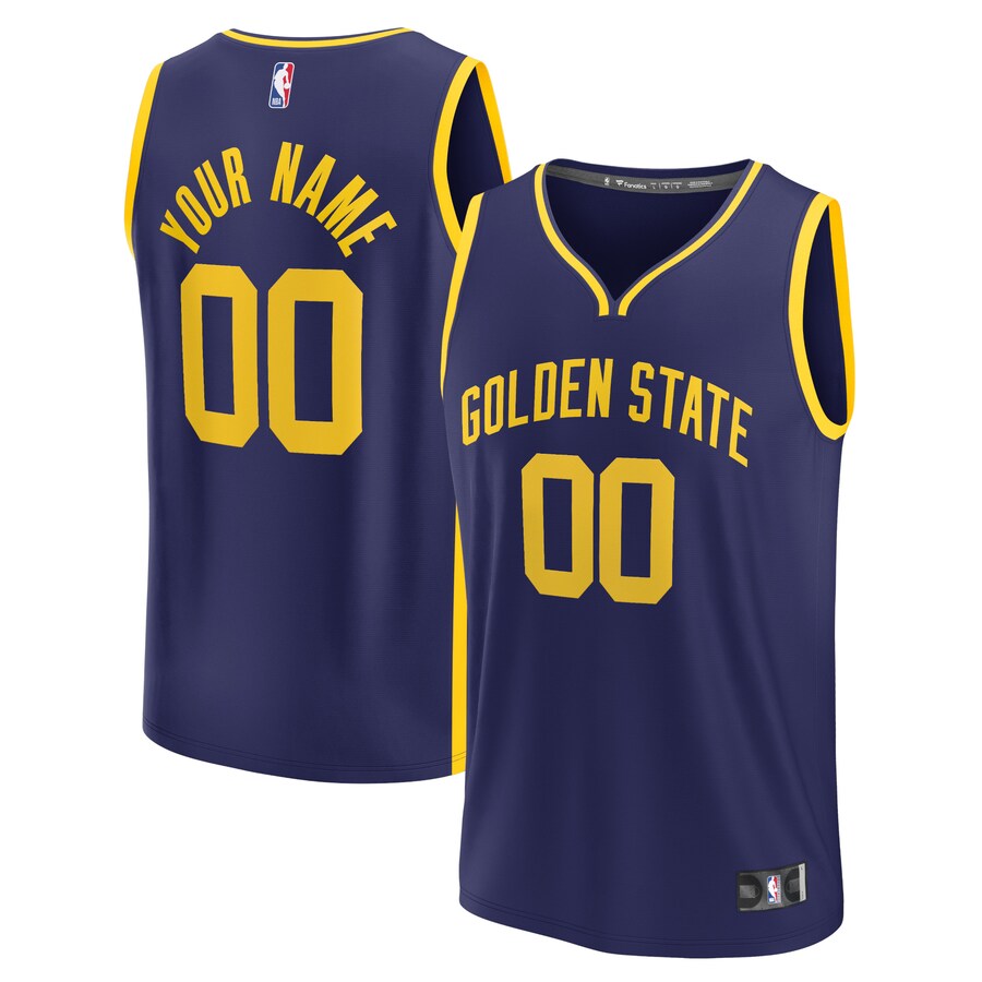 Men's Golden State Warriors  Fanatics Navy Fast Break Replica Custom Jersey - Statement Edition - Puhuasuan