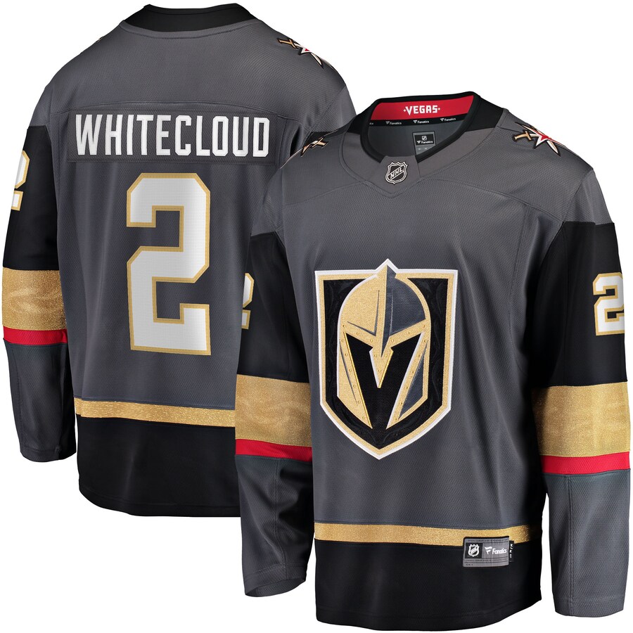 Men's Vegas Golden Knights Zach Whitecloud Fanatics Branded Gray Alternate Breakaway Jersey - Puhuasuan