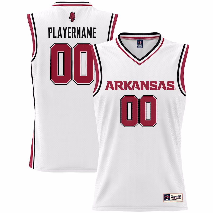 Arkansas Razorbacks GameDay Greats Youth NIL Pick-A-Player Lightweight Women's Basketball Jersey - White - Puhuasuan