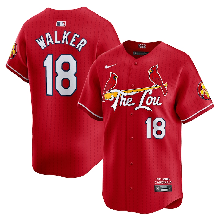 Men's St. Louis Cardinals Jordan Walker Nike Red 2024 City Connect Limited Player Jersey - Puhuasuan