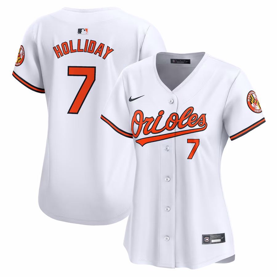 Women's Baltimore Orioles Jackson Holliday Nike White Home Limited Player Jersey - Puhuasuan