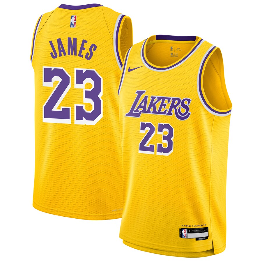 Youth Los Angeles Lakers LeBron James Nike Gold Swingman Jersey - Icon Edition - Puhuasuan
