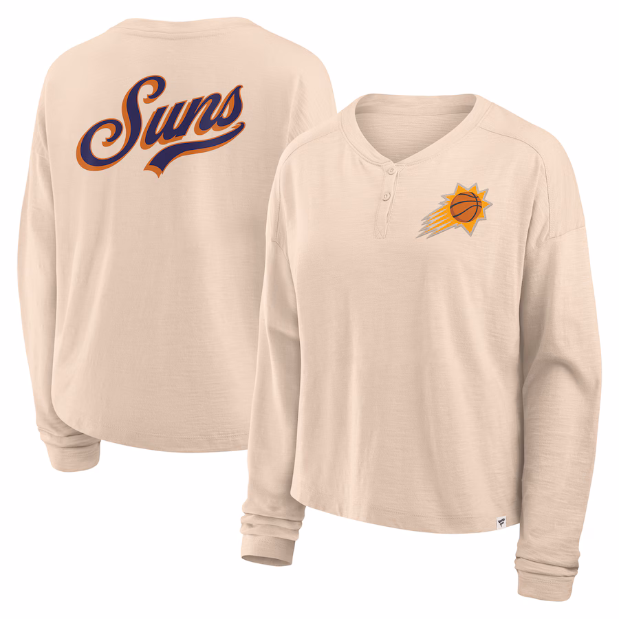 Women's Phoenix Suns Fanatics Natural Boxed Out Drop Fashion Long Sleeve T-Shirt - Puhuasuan