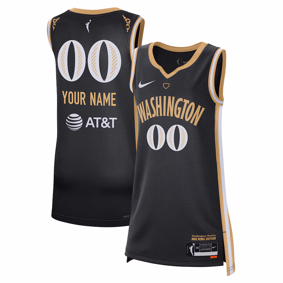 Unisex Washington Mystics Nike Black 2023 Rebel Edition Custom Victory Player Jersey - Puhuasuan
