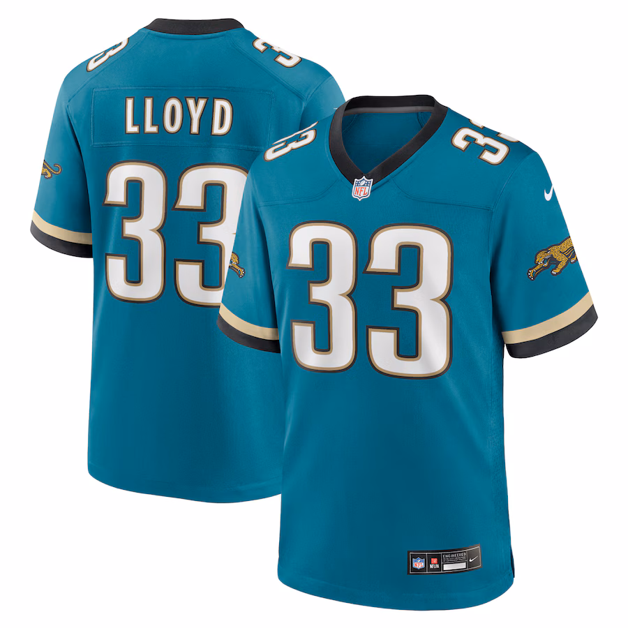 Men's Jacksonville Jaguars Devin Lloyd Nike Teal Prowler Throwback Player Game Jersey - Puhuasuan