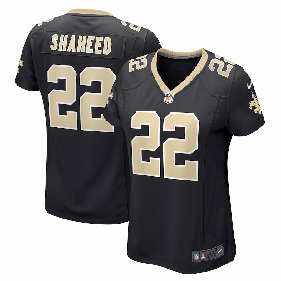 Women's New Orleans Saints Rashid Shaheed Nike  Black Team Game Jersey - Puhuasuan