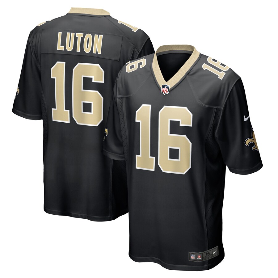 Men's New Orleans Saints Jake Luton Nike Black Game Player Jersey - Puhuasuan