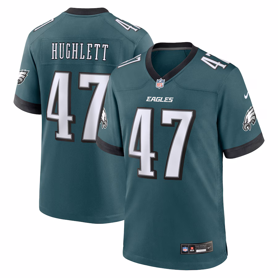 Men's Philadelphia Eagles Charley Hughlett Nike Midnight Green Team Game Jersey - Puhuasuan