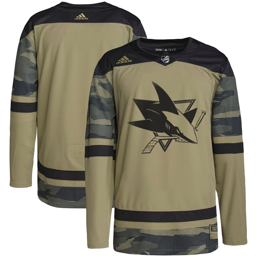 Men's San Jose Sharks adidas Camo Military Appreciation Team Authentic Practice Jersey - Puhuasuan