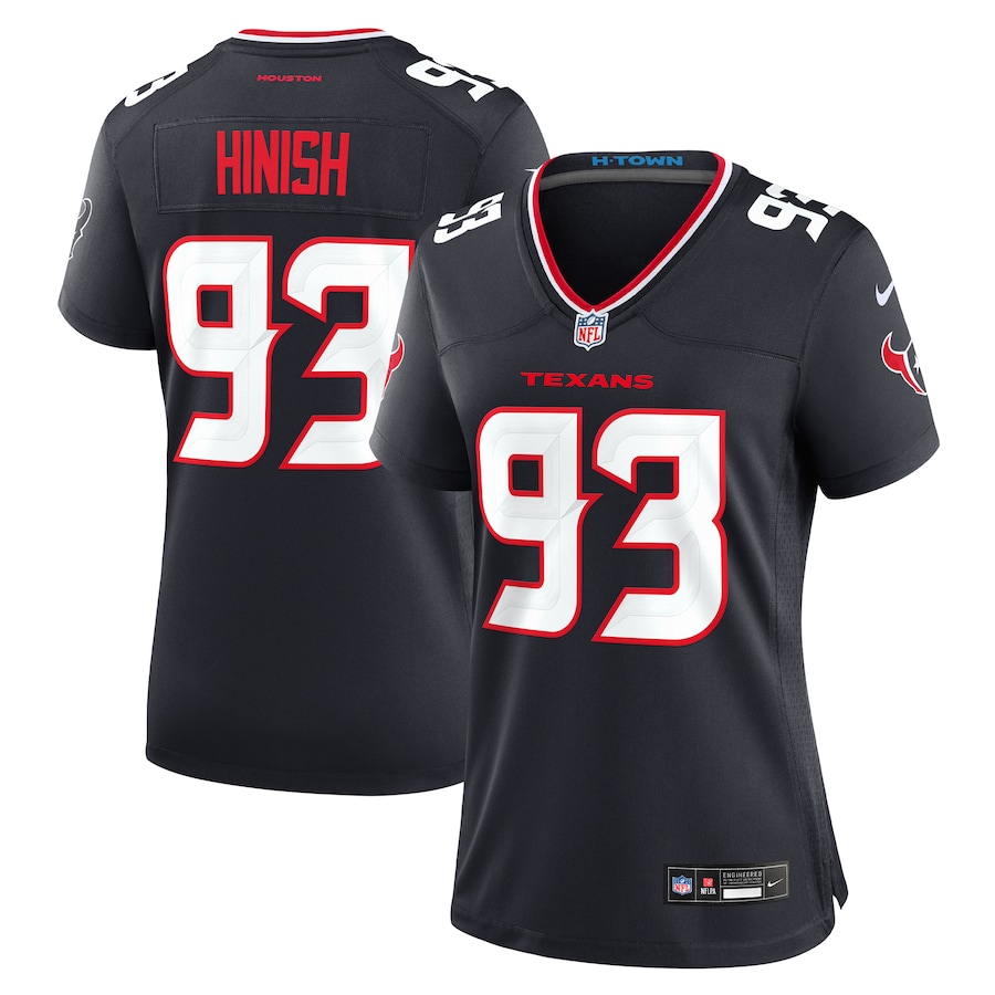Women's Houston Texans Kurt Hinish Nike Navy Team Game Jersey - Puhuasuan