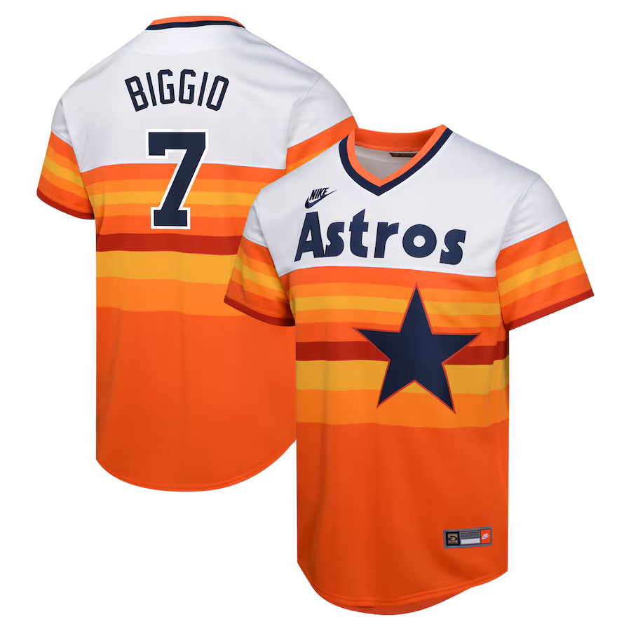 Youth Houston Astros Craig Biggio Nike White Cooperstown Collection Limited Player Jersey - Puhuasuan