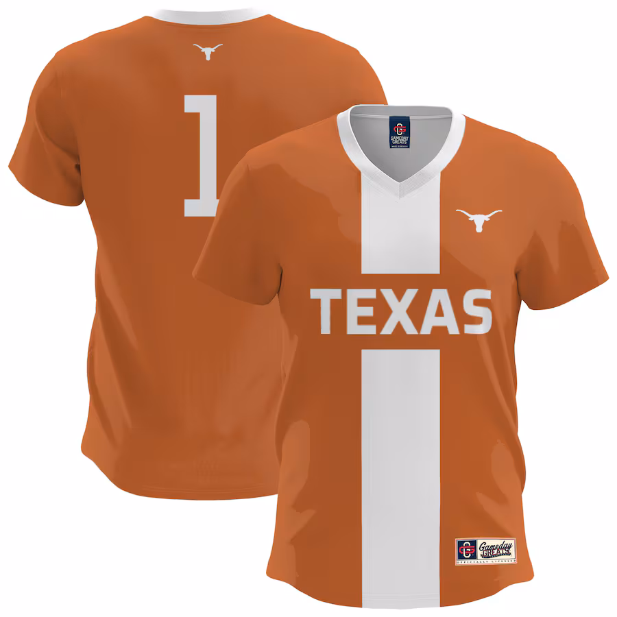 Youth GameDay Greats  Burnt Orange Texas Longhorns Lightweight Soccer Fashion Jersey - Puhuasuan