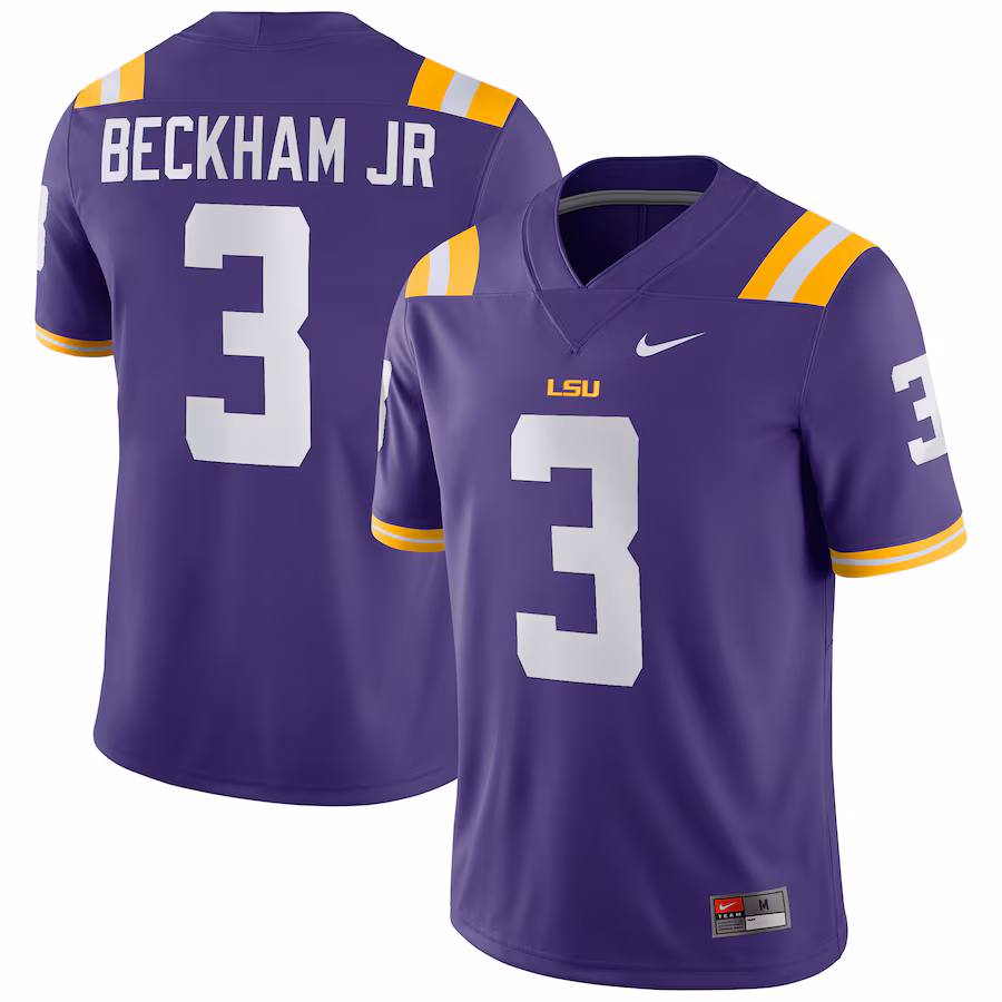 Men's Nike Odell Beckham Jr Purple LSU Tigers Game Jersey - Puhuasuan