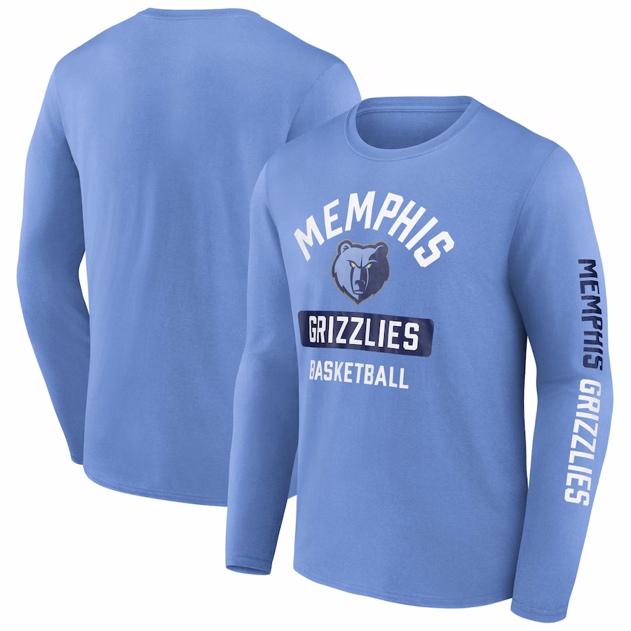 Men's Memphis Grizzlies  Fanatics Light Blue Long Sleeve T-Shirt - Puhuasuan