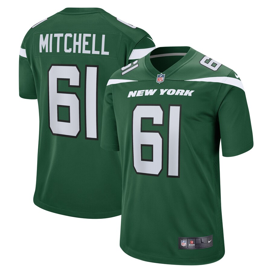 Men's New York Jets Max Mitchell Nike Gotham Green Game Player Jersey - Puhuasuan