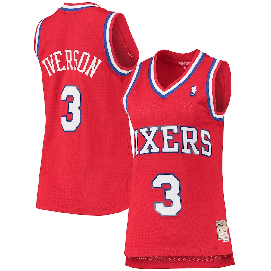 Women's Philadelphia 76ers Allen Iverson Mitchell & Ness Red 2002/03 Hardwood Classics Swingman Jersey - Puhuasuan