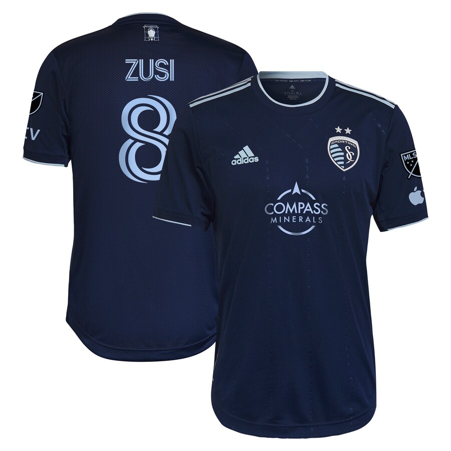 Men's Sporting Kansas City Graham Zusi adidas Blue 2023 State Line 3.0 Authentic Player Jersey - Puhuasuan