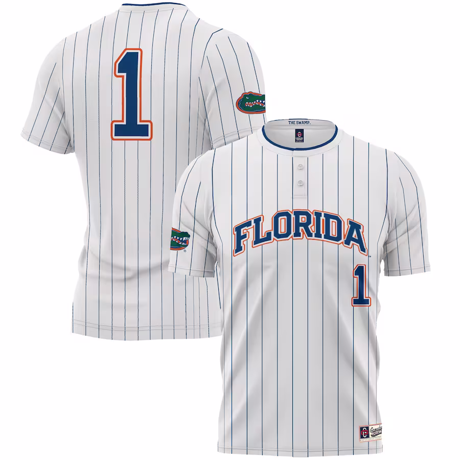#1 Florida Gators GameDay Greats Lightweight Softball Jersey - White - Puhuasuan