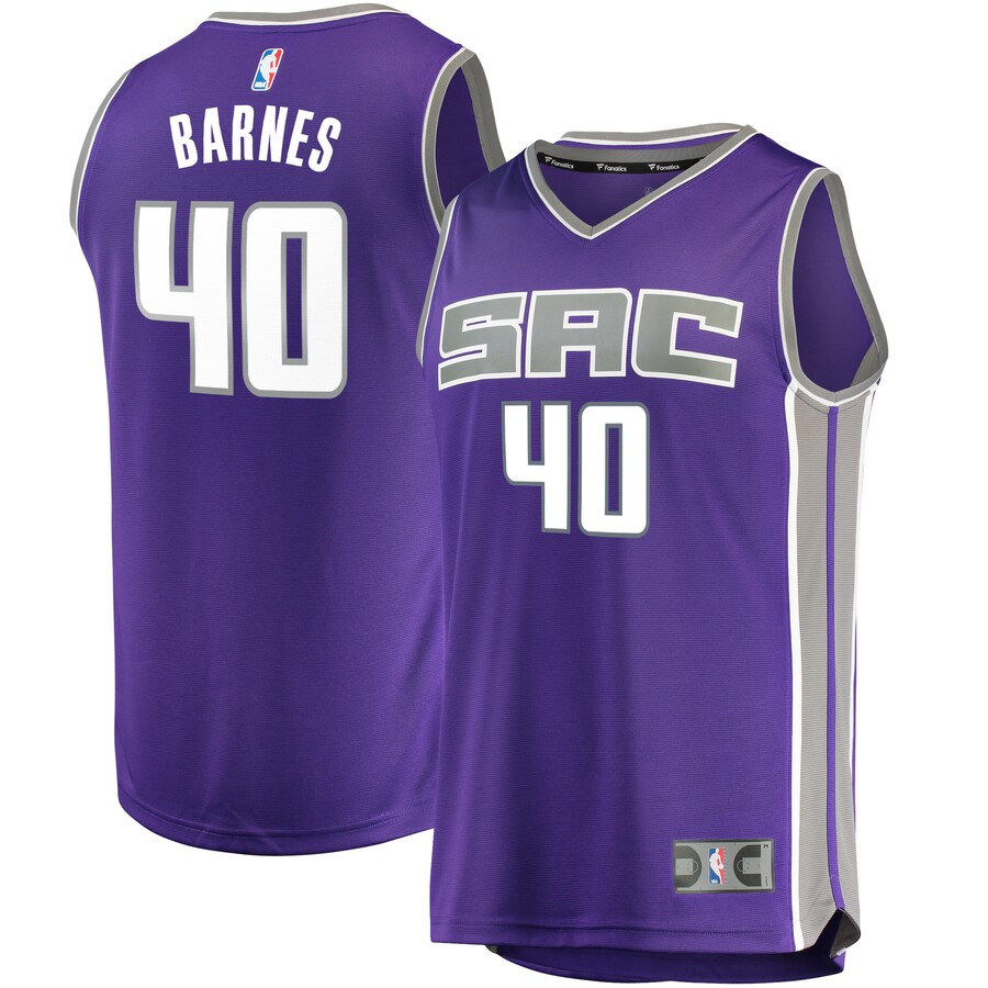 Men's Sacramento Kings Harrison Barnes Fanatics Purple Fast Break Replica Jersey - Icon Edition - Puhuasuan