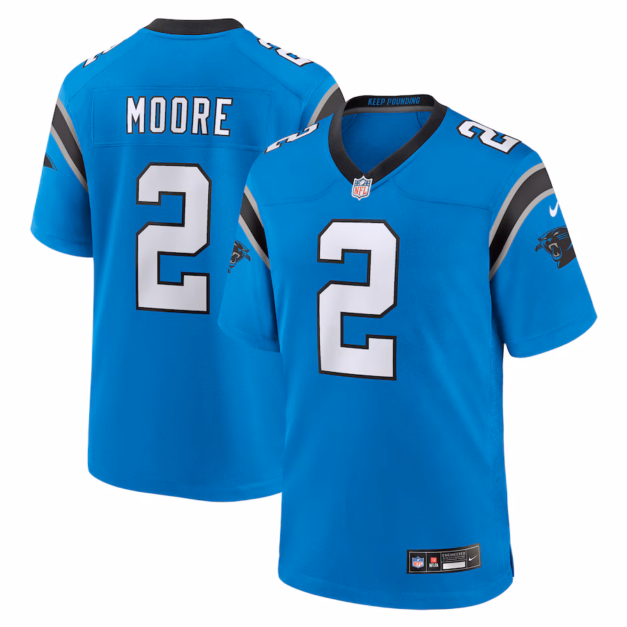 Men's Carolina Panthers D.J. Moore Nike Blue Alternate Game Jersey - Puhuasuan