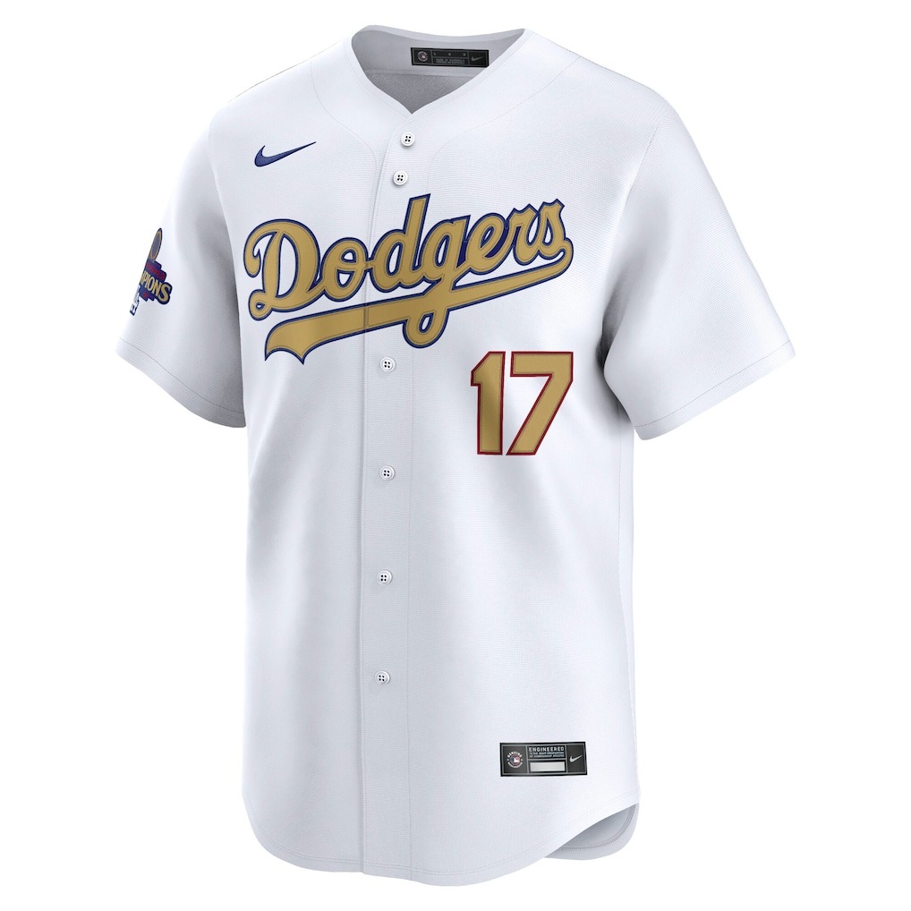 Men's Los Angeles Dodgers Shohei Ohtani Nike White 2025 Gold Collection Limited Jersey - Puhuasuan