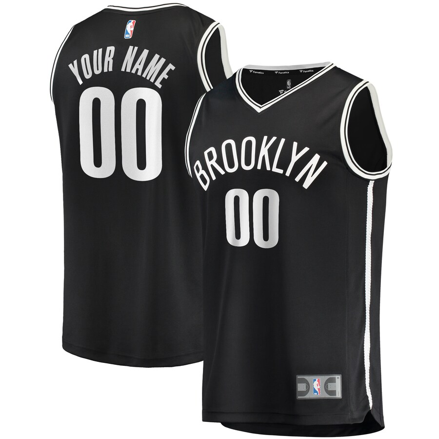 Youth Brooklyn Nets Fanatics Black Fast Break Custom Replica Jersey - Icon Edition - Puhuasuan