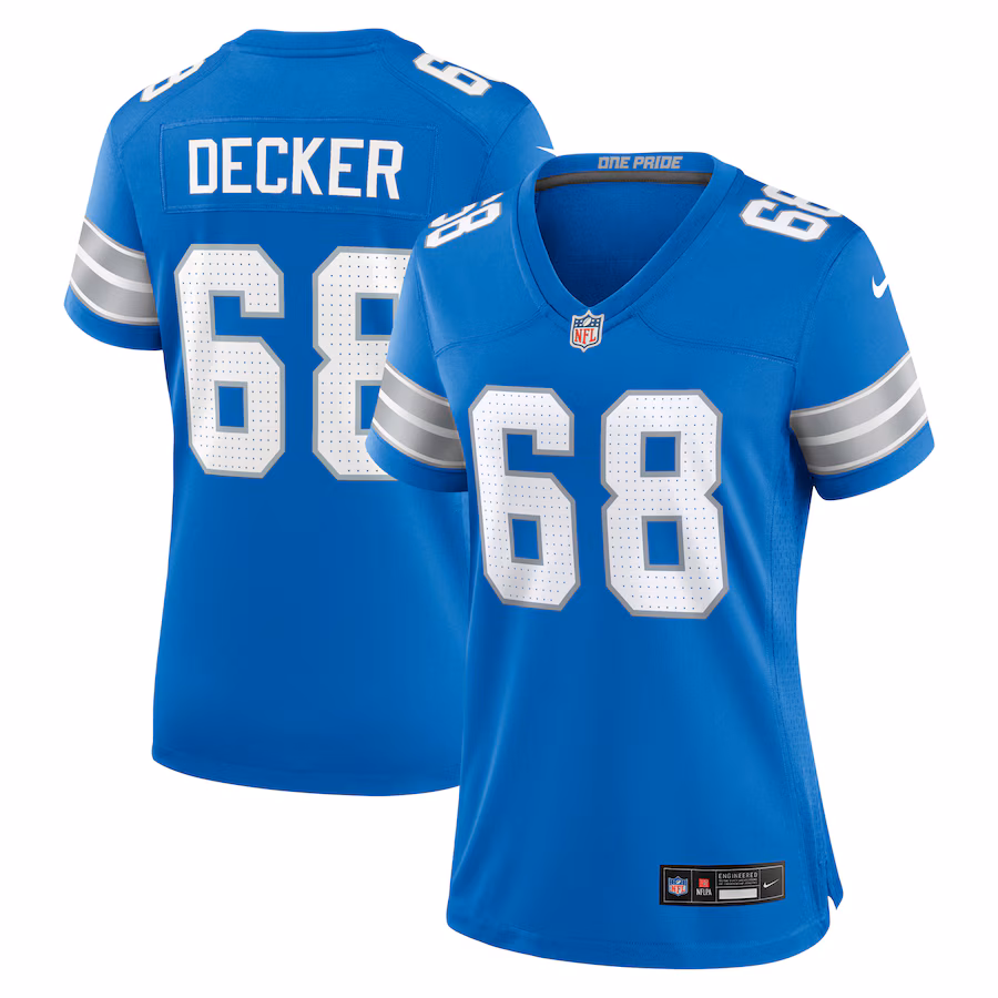 Women's Detroit Lions Taylor Decker Nike  Blue Team Game Jersey - Puhuasuan