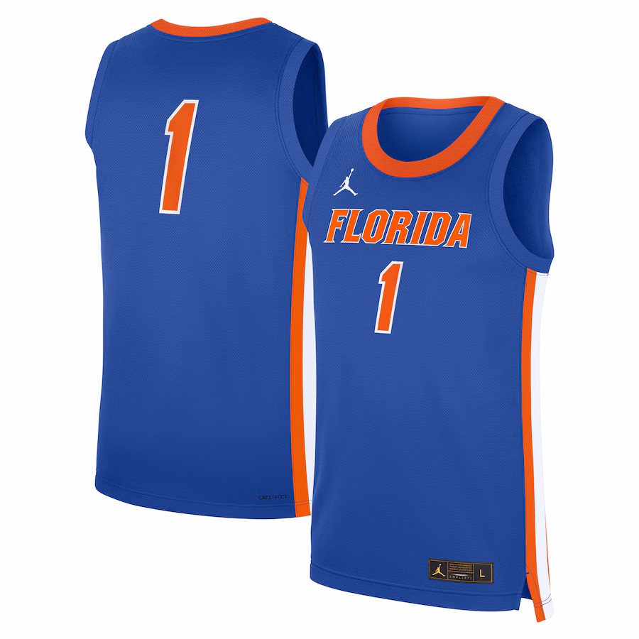 Men's Jordan Brand Royal Florida Gators Road Replica Basketball Jersey - Puhuasuan