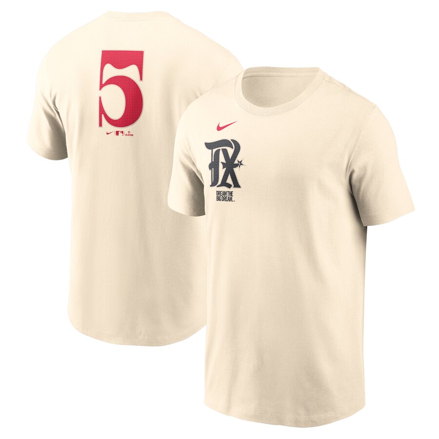 Men's Texas Rangers Corey Seager Nike Natural City Connect Fuse Name & Number T-Shirt - Puhuasuan