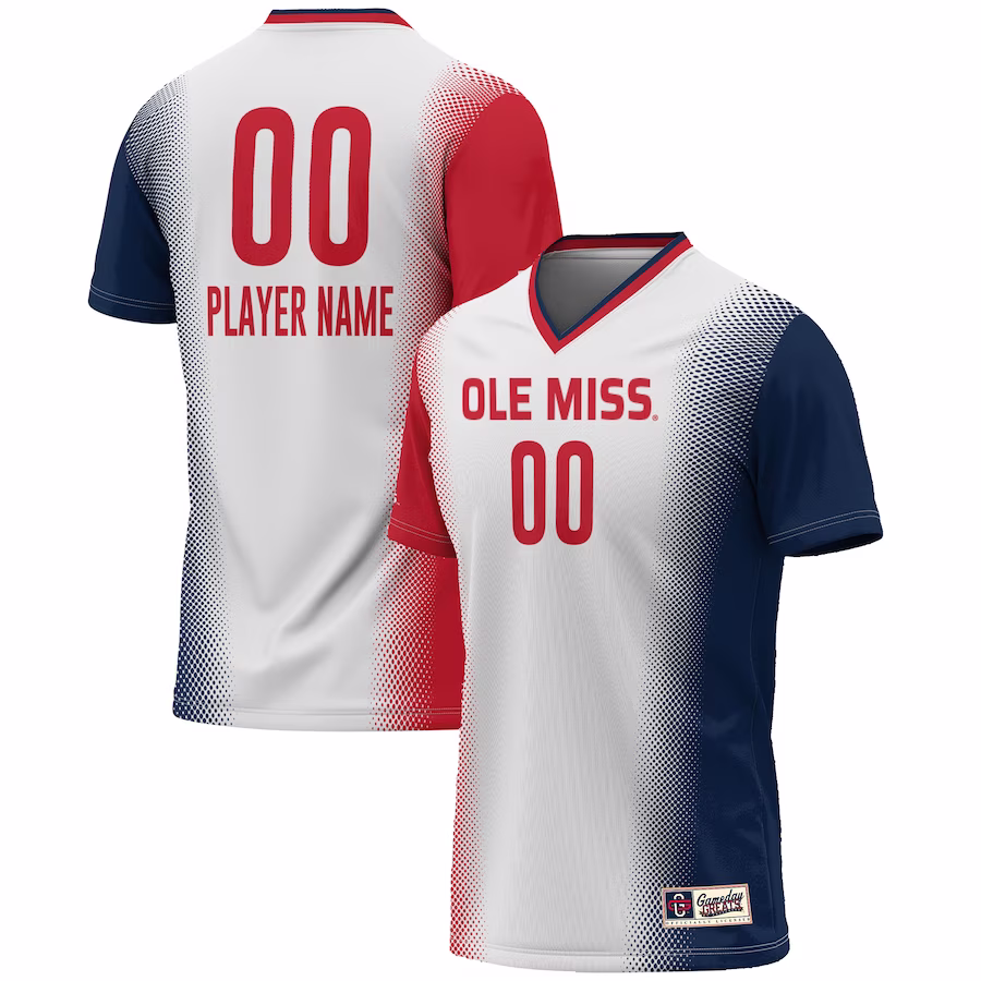 Ole Miss Rebels GameDay Greats Unisex NIL Pick-A-Player Lightweight Women's Soccer Jersey - White - Puhuasuan