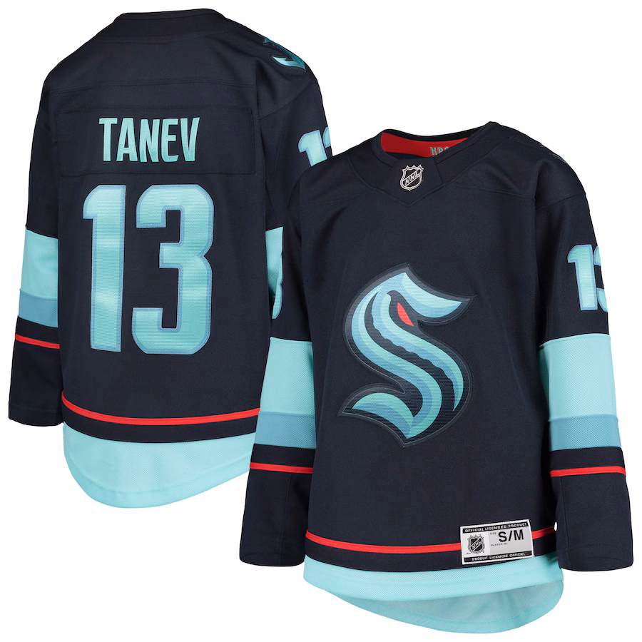 Youth Seattle Kraken Brandon Tanev Deep Sea Blue Home Premier Player Jersey - Puhuasuan